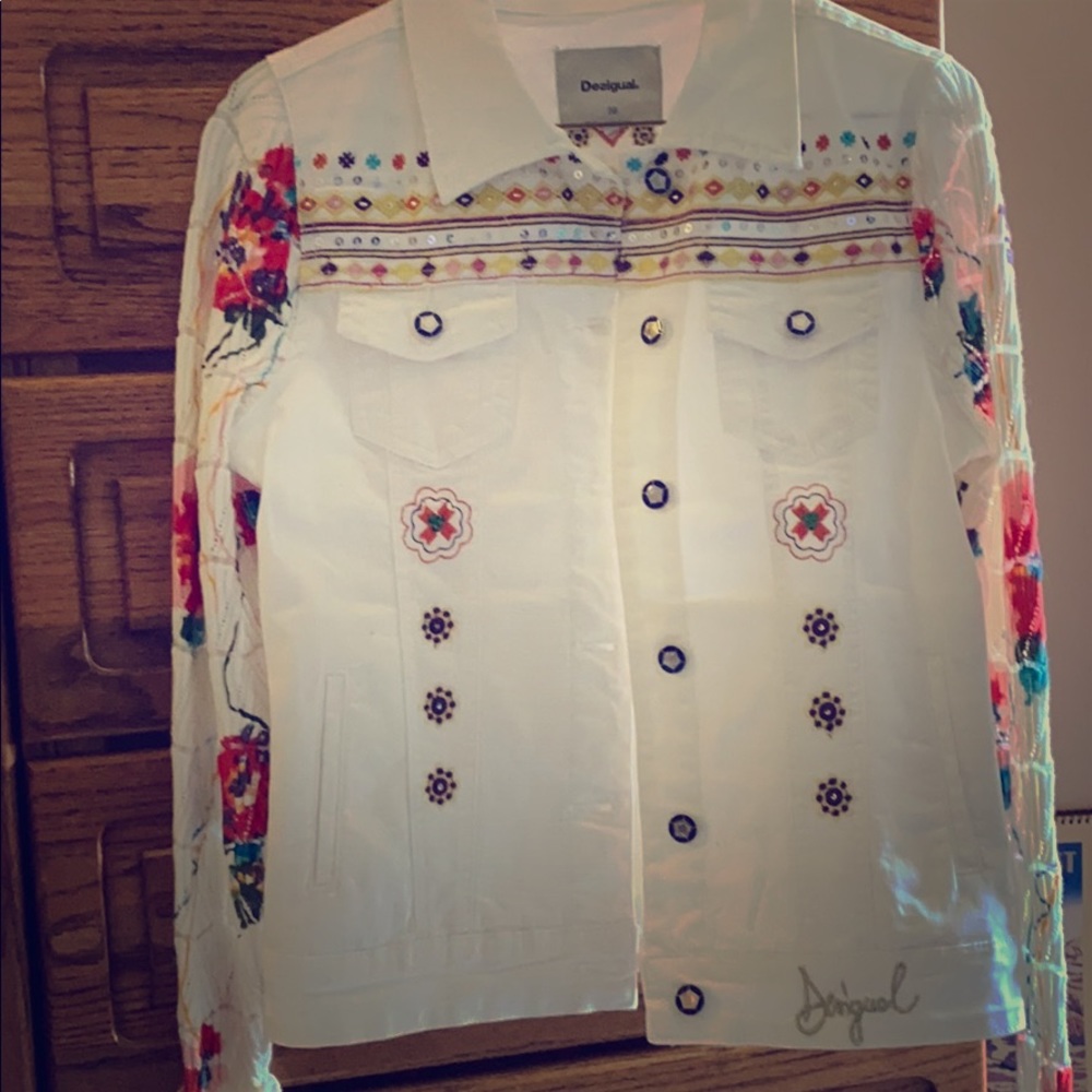 White jean jacket